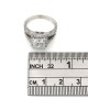 Princess Diamond Halo Ring with Gold Engraving and Filigree Details in 14KW